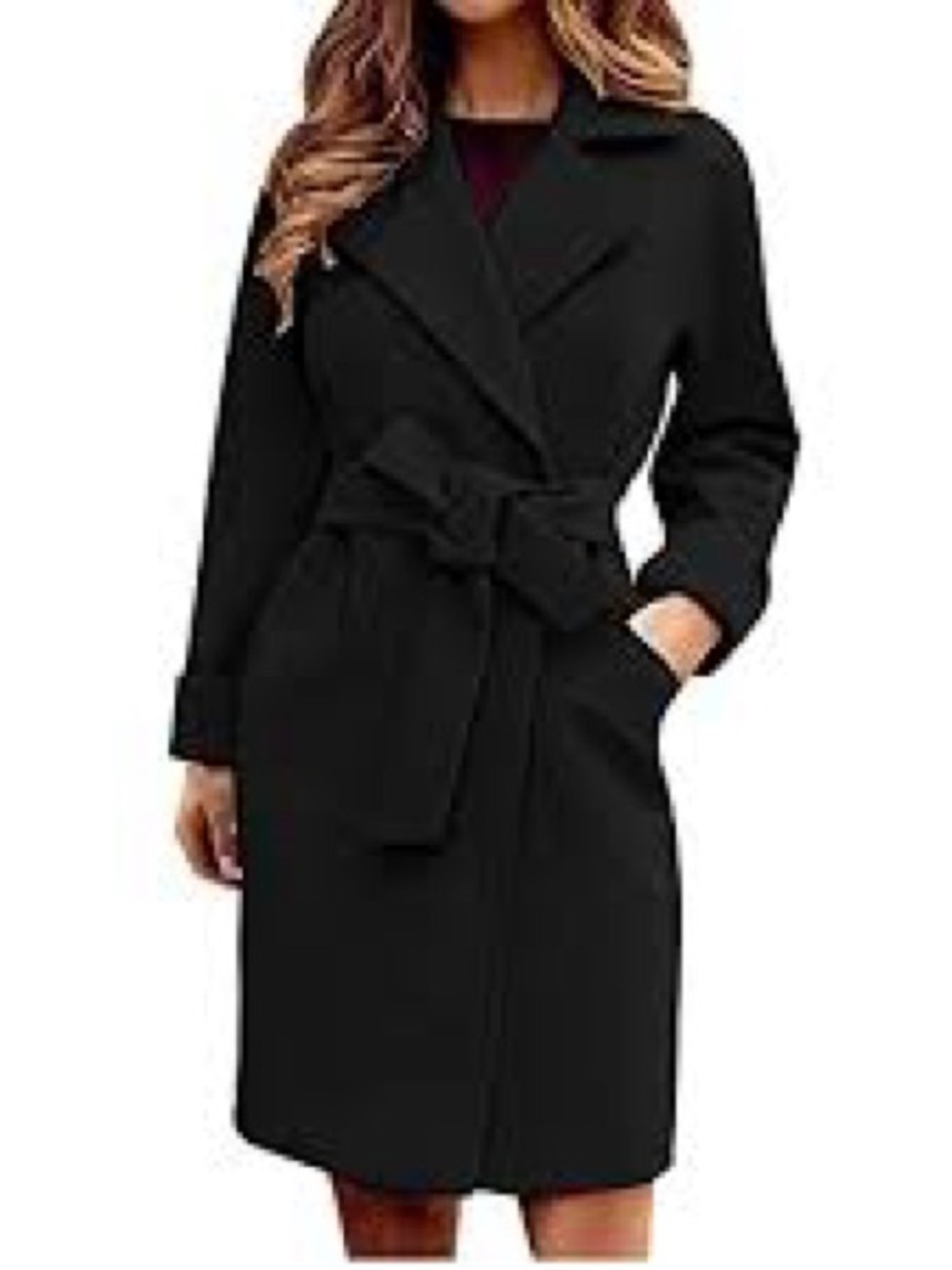 Express Black Trench Coat with Tie Belt